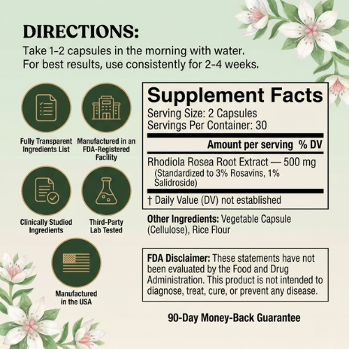 Florava - Rhodiola Rosea Capsules